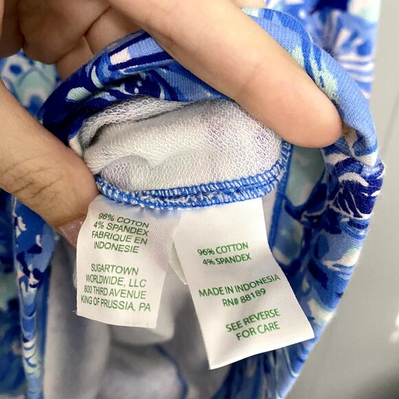 Lilly Pulitzer Coastal Blue Catch N Keep Jersey Knit Preppy Bartlett Dress S - Picture 3 of 9